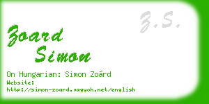 zoard simon business card